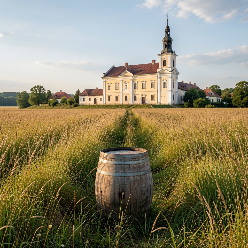 Drum rural cu iarbă înaltă care duce spre o mănăstire pictată din nordul Moldovei, fără persoane